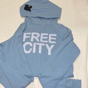 Free city light blue hoodie